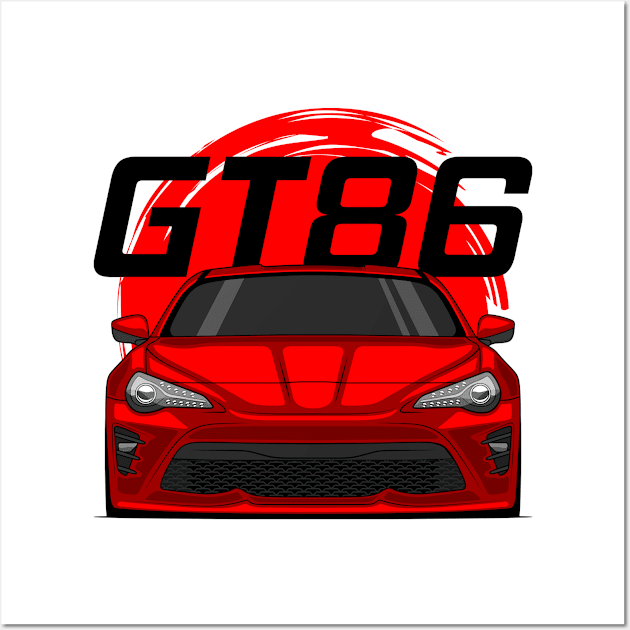 Front Red GT86 MK1 Resty JDM Wall Art by GoldenTuners